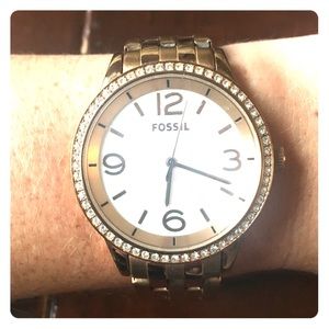 Gold Fossil Watch
